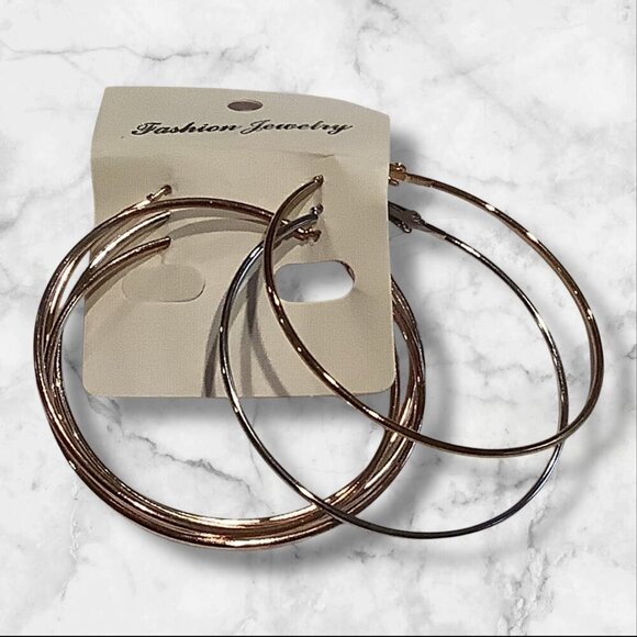 Set Of 6 Fashion Jewelry Gold & Silver Tone Hoop Earrings for Women - Picture 10 of 10